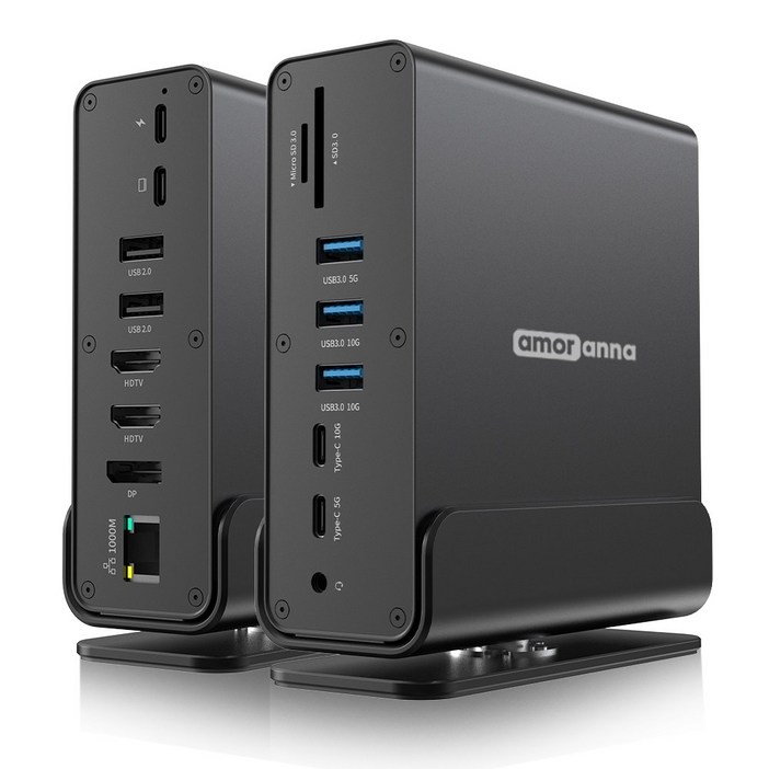 아모란나 C타입 15in1 멀티 허브 USB4 도킹스테이션 트리플 듀얼 4K 60hz 모니터, 1개