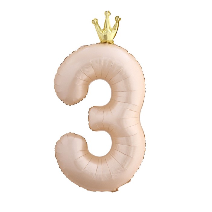 해피제이니 왕관 초대형 숫자 은박 풍선 대형공기주입 스트로우 동봉