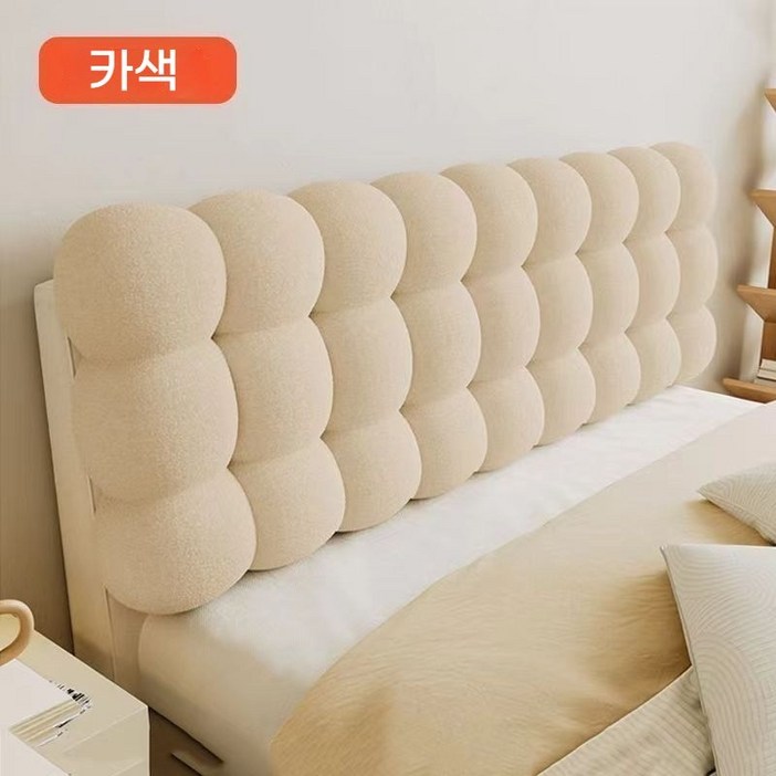 Senovo 침대 헤드 쿠션 커버 대형 슈퍼싱글 등받이 퀸 벽 구름 등 싱글 머리 탈부착 세탁 가능, 헤드기어, 블랙