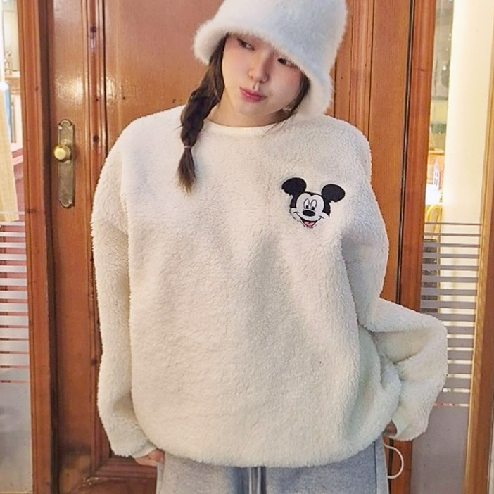 양털 미키맨투맨 오버핏 디즈니정품