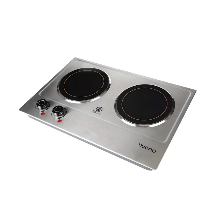 BUENO 세라믹 스테인레스 하일라이트 전기레인지 2구, DO4020, 빌트인