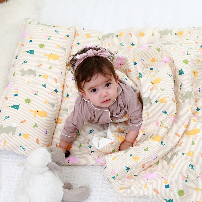 베베로시 프리미엄 사계절 리버시블 어린이집 낮잠이불세트 일체형 순면풍기인견3D에어매쉬, F.오렌지폭스