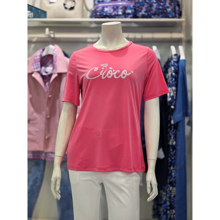 크로커다일레이디 로고 프린트 쿨 티셔츠 CLEMTS902