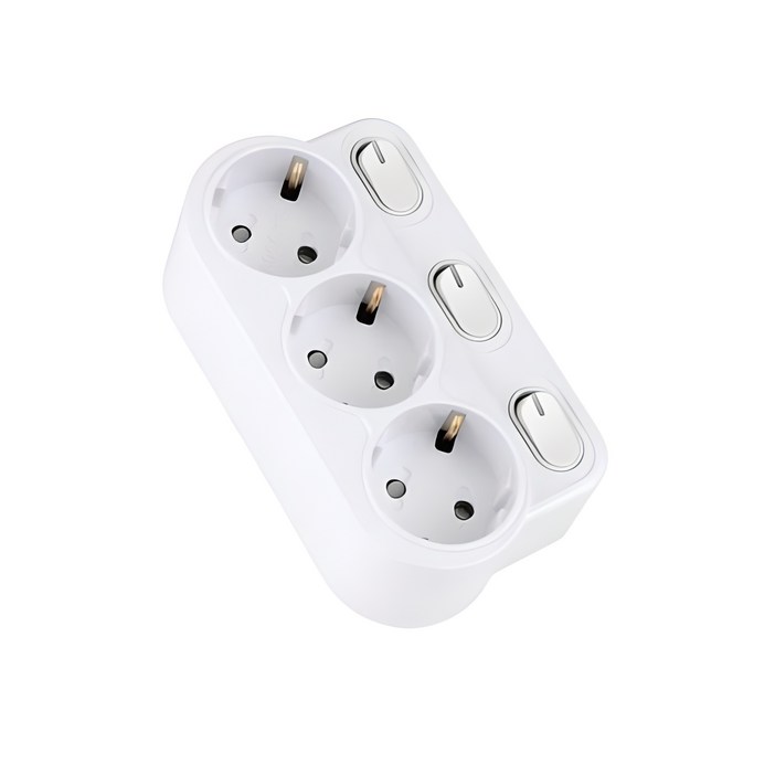 현대일렉트릭 절전형 스위치형 회전멀티탭 개별 3구 HT116