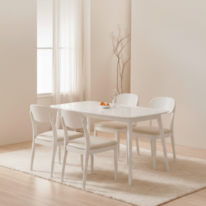 지오하우스 대리석 4인용 식탁 테이블 의자 세트 6인용 대리석 4인 6인 탁자 1200, 일반의자 6, 화이트1200