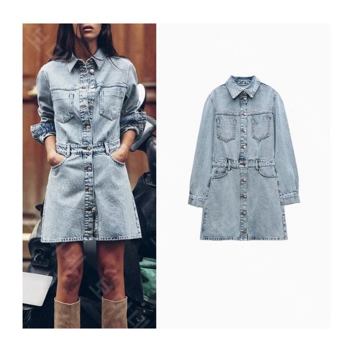 ZARA 자라 데님 미니 원피스 3777 223 3777/223