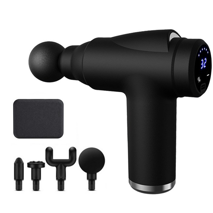 JcOuni프리미엄 미니 무선 마사지건 초경량 고출력 전동 안마기 + 전용 파우치