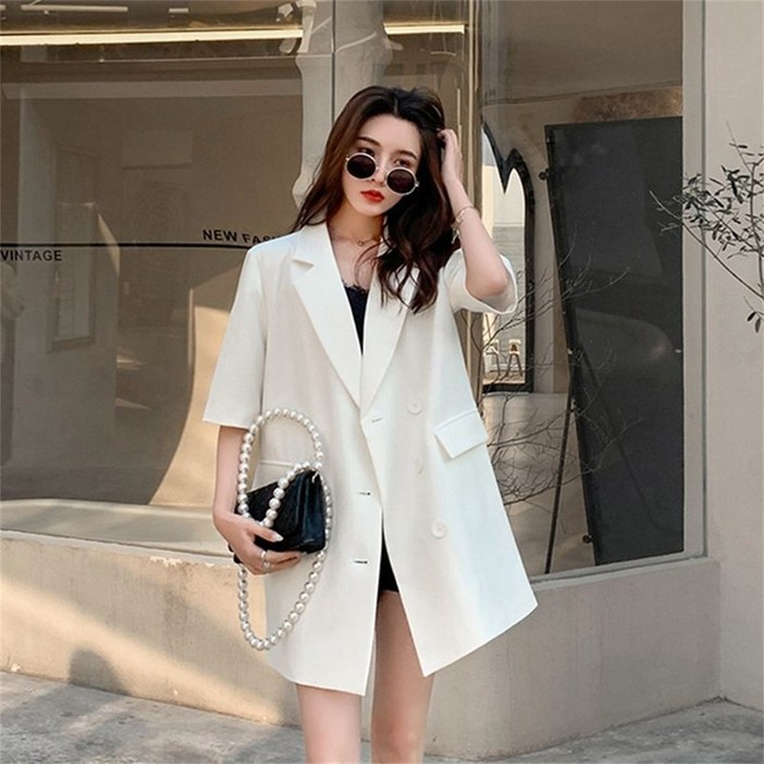 빅사이즈 오버핏 여름자켓 / 여성자켓 / 정장자켓 / 반팔자켓 /  바람막이 점퍼 / WT8041427 38