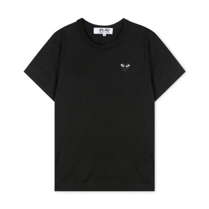 꼼데가르송 여성 하트 와펜 블랙 반팔티 AZ T063 051 1