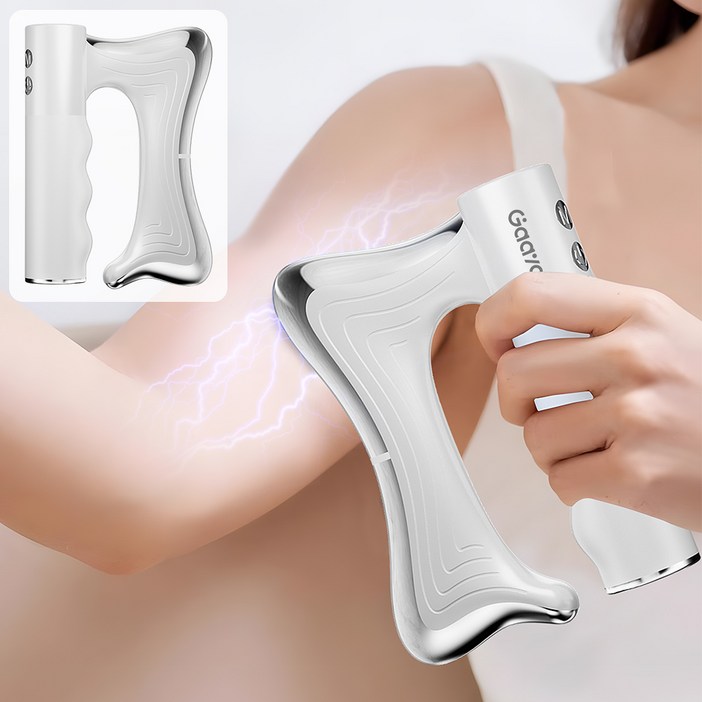 Gaayou 근막저주파기 근막 마사지 저주파 핸디형 괄사 마사지기 휴대용 근막이완 마사지 무선 미세전류 바디라인 관리기 어깨 승모근 종아리, 화이트 Gaayou 근막저주파기 근막 마사지 저주파 핸디형 괄사 마사지기 휴대용 근막이완 마사지 무선 미세전류 바디라인 관리기 어깨 승모근 종아리, 화이트