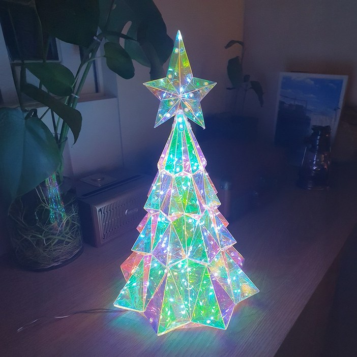 LED 오로라 홀로그램 무드등 하트곰돌이 유니콘 트리 3종, 크리스마스트리