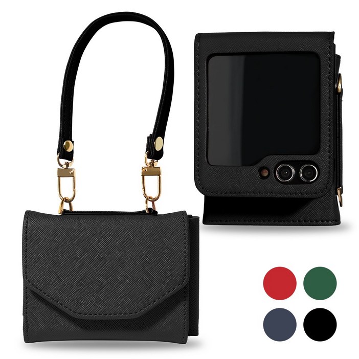 맥스코어 Z플립 천연소가죽 사피아노 카드 지갑 케이스  어깨 스트랩  손목 스트랩