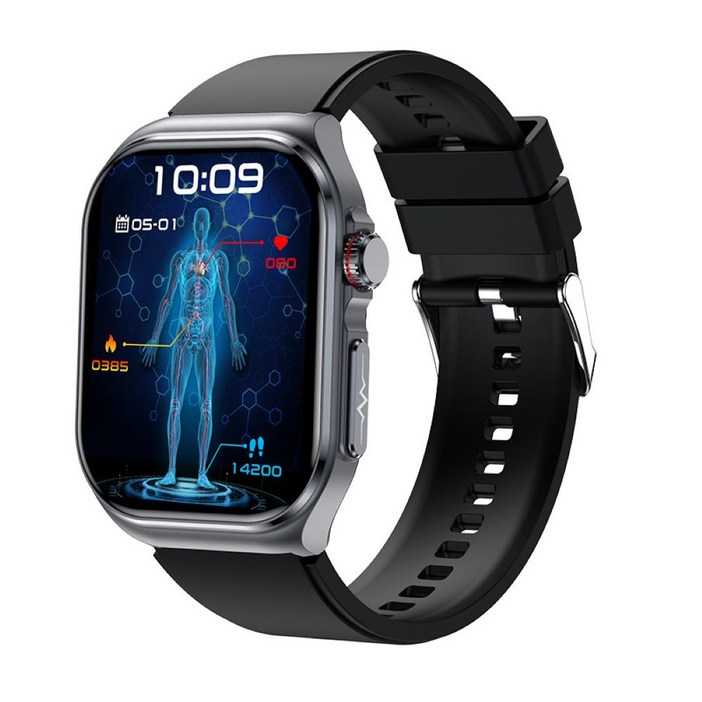 메디코치 바나바 스마트워치 비침습 건강관리 통화 체성분 블루투스 한국어지원 2026년형 최신형 기본세팅발송, 2-1.블랙, 3.5cm, 블루투스