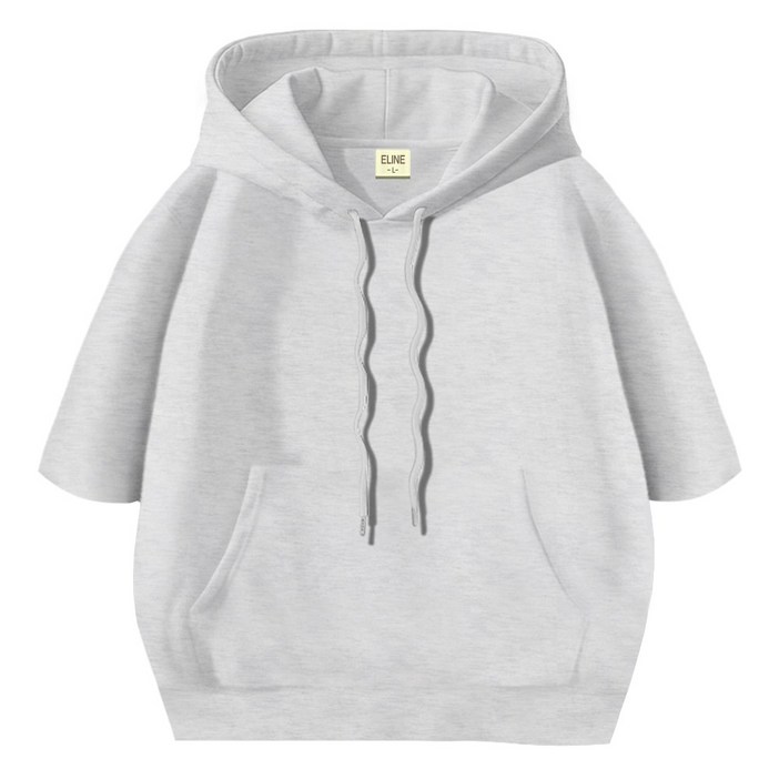 이라인 국산 반팔 후드티 오버핏 빅사이즈(~2XL) 남녀공용 루즈핏 특양면 무지