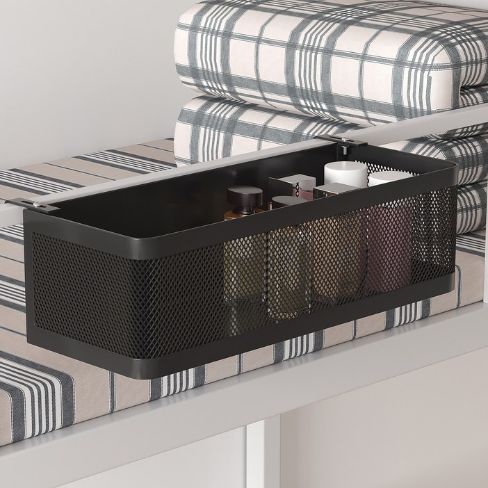 침대 옆 걸이형 수납 선반 조절 가능, 기숙사 침대, 사각 난간에 적합