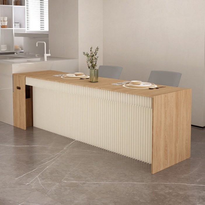 확장형 종이 테이블 아일랜드 식탁 테이블 종이 가구 공간활용, 120cm