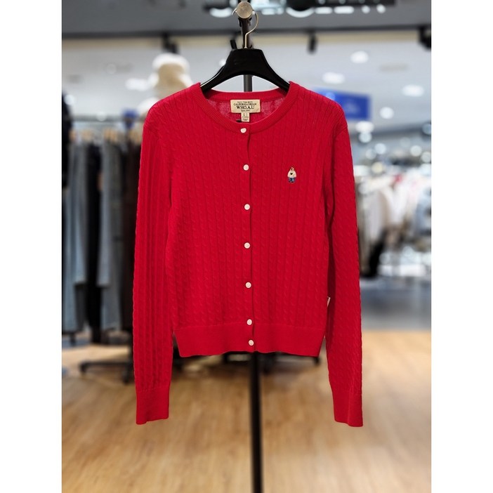 후아유 여성 스티브 하이게이지 코튼 케이블 가디건 WHCKG2325F