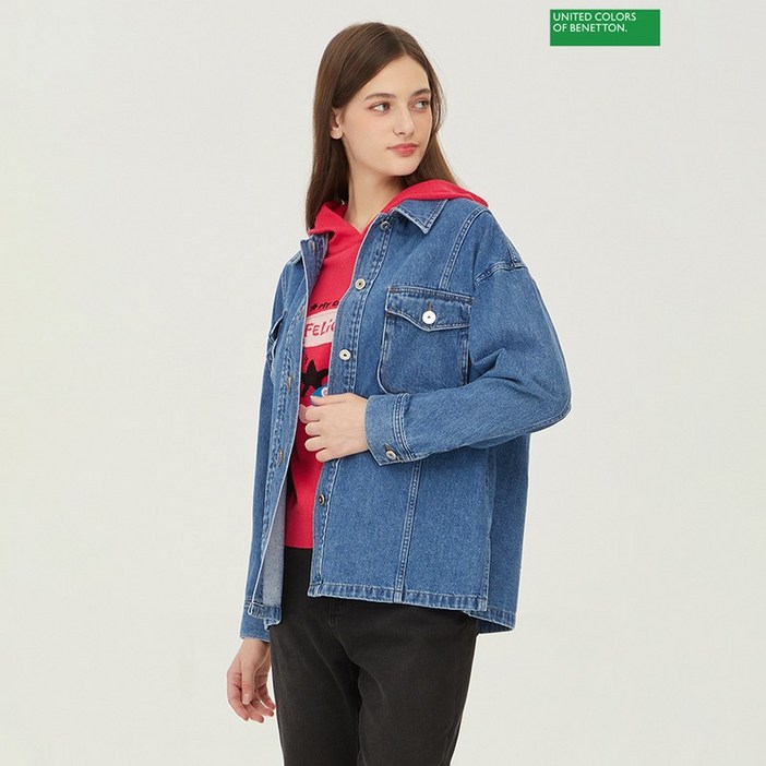베네통 아울렛 포켓 데님 점퍼 BAJP93341_IN 429299