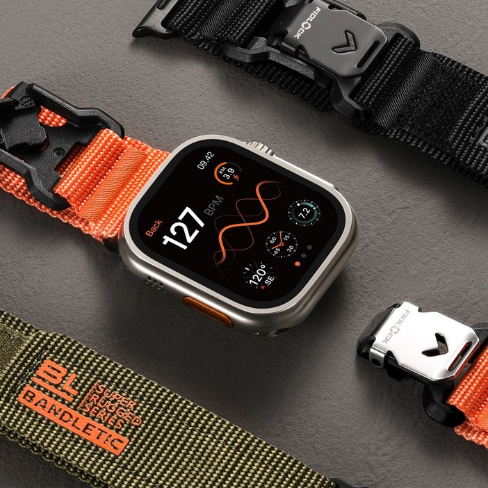 밴들레틱 애플워치 FidLock 마그네틱 스포츠 루프 스트랩 밴드, 그린