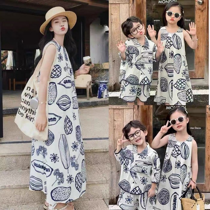 휴먼러브 패밀리룩 여행 커플룩 베스트 해변 바캉스 하와이안 원피스 플라워 셔츠 돌촬영 가족촬영 3인 4인 가족세트