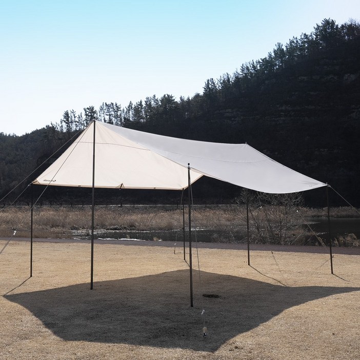 카르닉 치즈쉐이드 렉타 타프 대형 그늘막, 카키 M(4.4m)