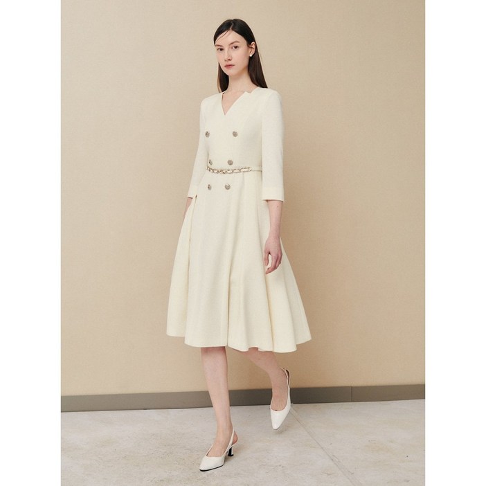 지고트 JR4A0OP283브이넥 트위드 원피스