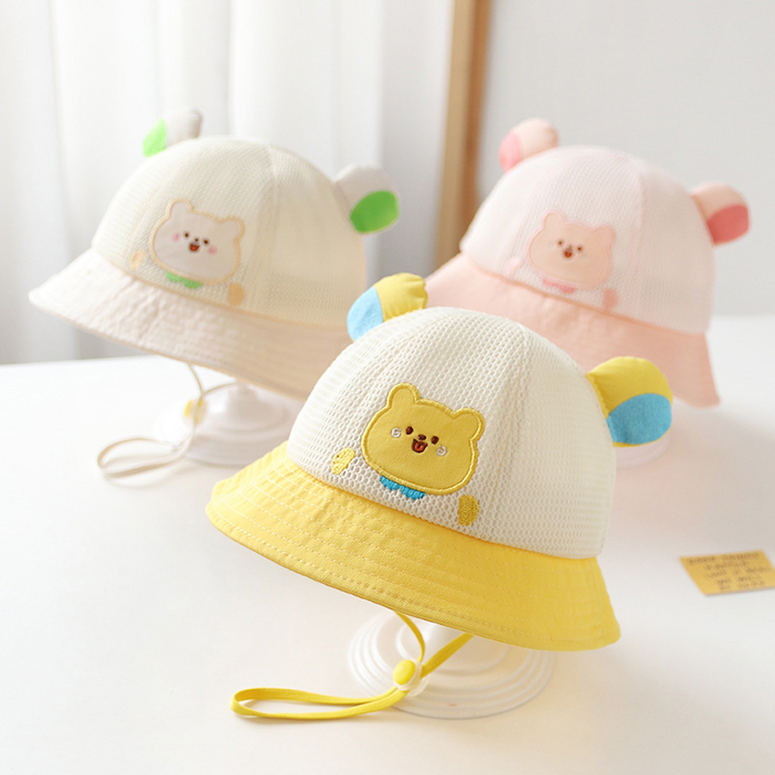 아기 곰돌이 메쉬 벙거지모자 4548cm 620개월