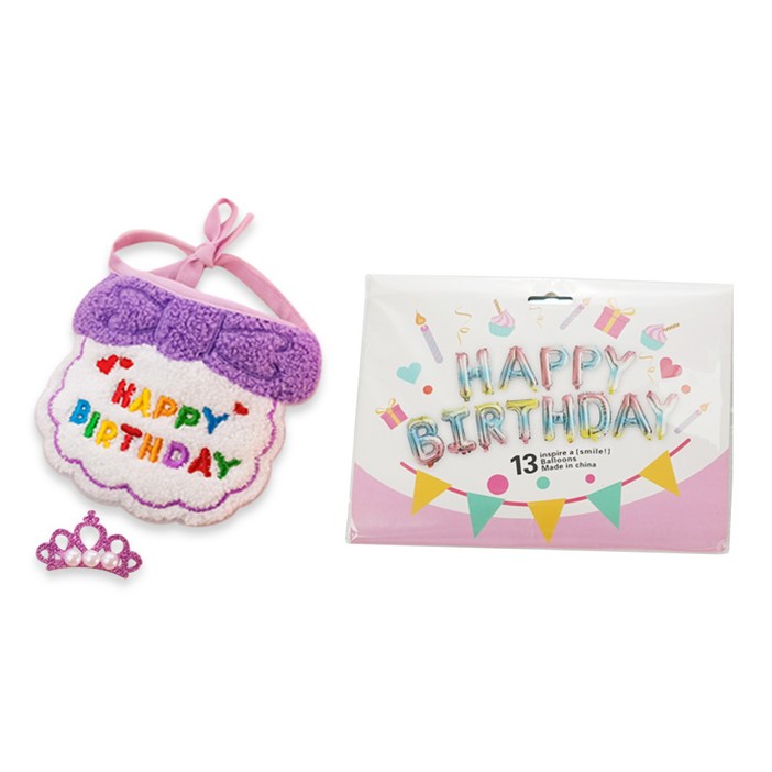 데구르르 강아지 고양이 생일파티 용품 베이직 세트