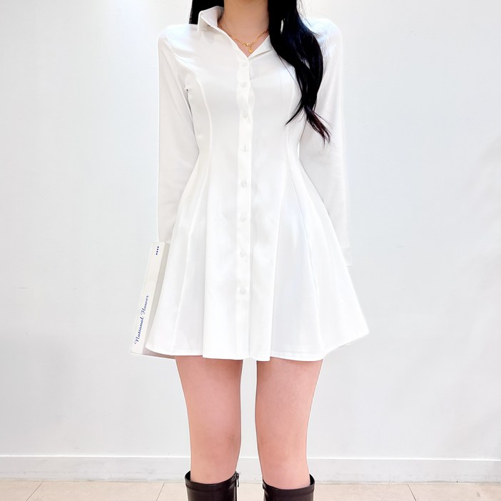 투디 새틴 플레어 셔츠 미니원피스, 3color