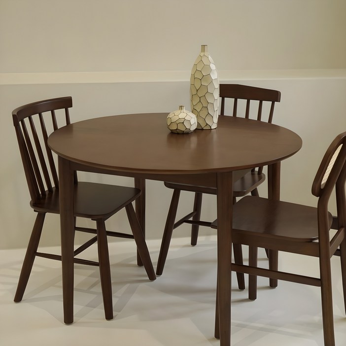 포르보 월넛 원목 카페 원형 모던 식탁테이블 3size