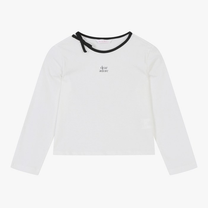 로엠걸즈뉴코아 광명점 리본장식 크롭 티셔츠 RGLA2514C1C