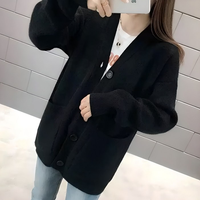NUNUHANA 여성 카디건 베이직 단추 카디건001 NUNUHANA 여성 카디건 베이직 단추 카디건001
