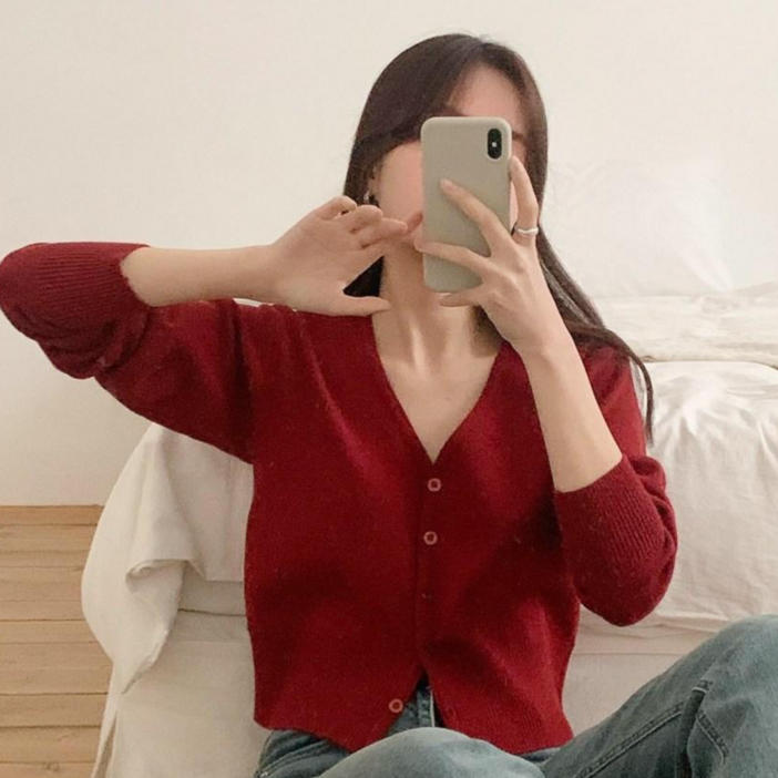 얼리어텀made크롭 데일리 슬림 숏 가디건
