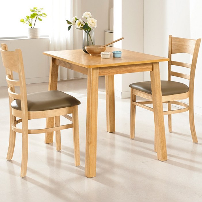 이케아 2인용 고무나무 원목 식탁세트 카페 원룸 커피숍 인테리어 식탁의자세트