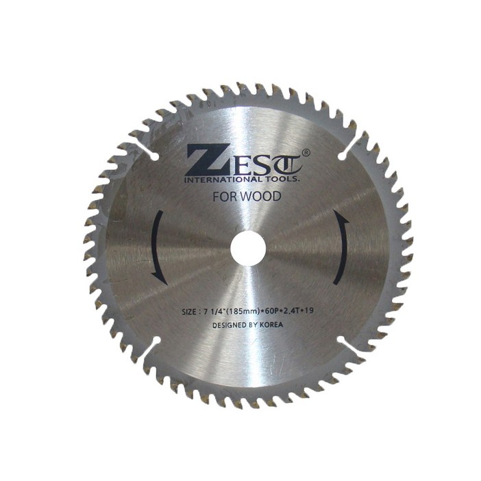 제스트 목재용 7인치 원형톱날 초경톱날 60날 두께 2.4T 내경 19mm 목공용톱날 ZEST