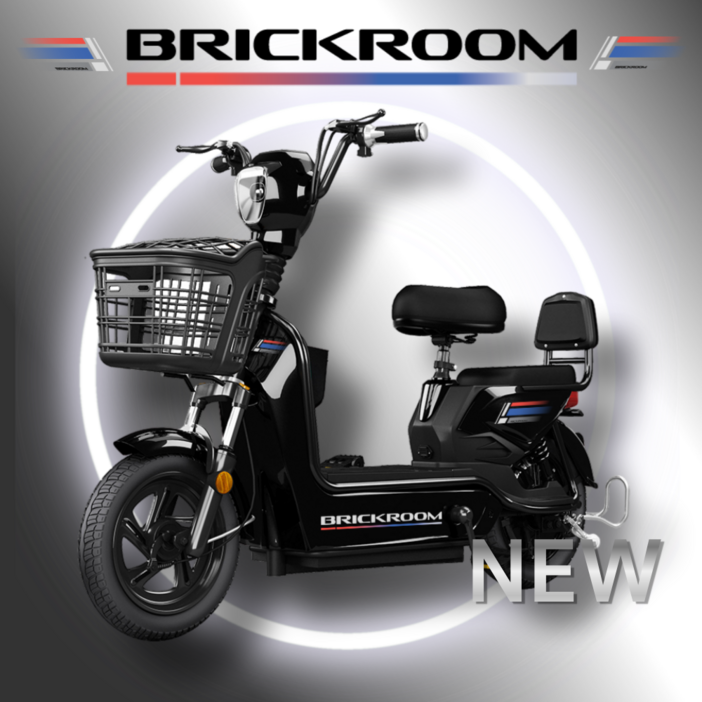 BRICKROOM 3세대 전기 자전거 자토바이 출퇴근 전동 스쿠터 2인용 바이크, 블랙 BRICKROOM 3세대 전기 자전거 자토바이 출퇴근 전동 스쿠터 2인용 바이크, 블랙