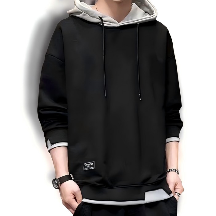 ANYOU 남자 후드 입체 후드 맨투맨 후드티 헐렁하다 맨투맨 데일리