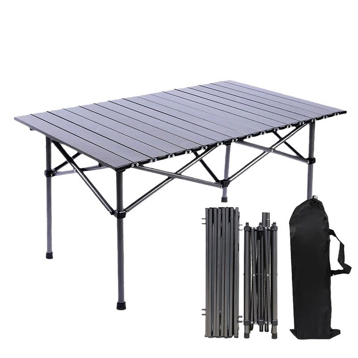 Skapendy 접이식 캠핑 테이블 튼튼한 탄소강 재질 휴대 편리 테이블, 블랙