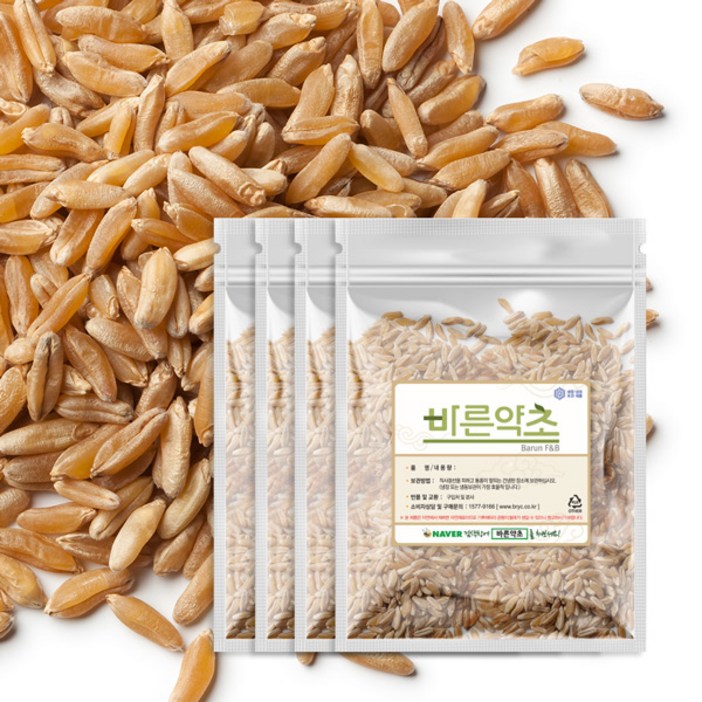 도정안한 원재료명 카무트 통곡물 2023년 생산 정식 수입, 4kg, 1개
