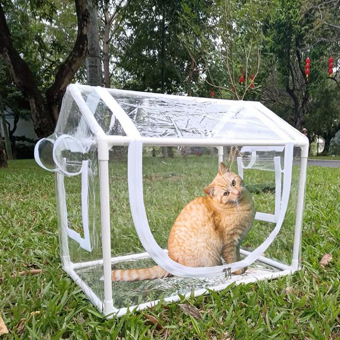 길고양이집 비닐하우스 여름 장마 급식소 방수 보온 야외 가림막, 1개, one color