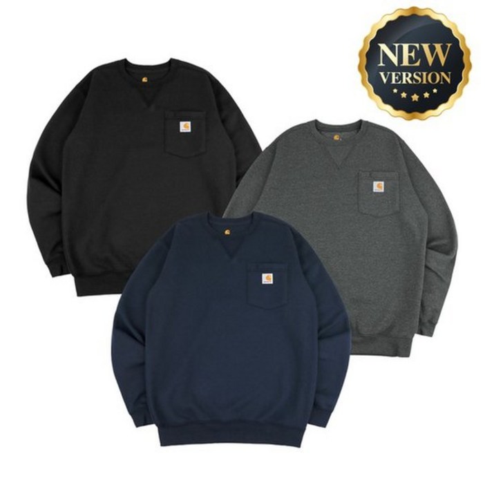 백화점정품 칼하트 티셔츠 최신제조 103852 남여공용 포켓 라운드 기모맨투맨 택1 맨투맨