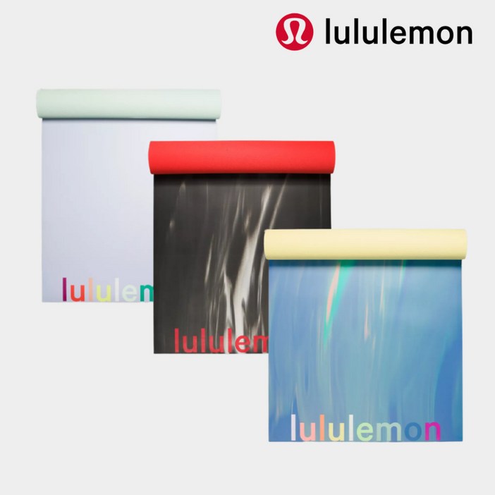 룰루레몬 멀티컬러 로고 요가매트 5mm 더 매트 천연고무 경량 146077577