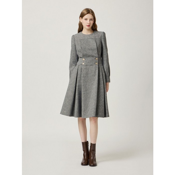 모조에스핀 팬시소재 플레어 원피스 J244MSE034DG