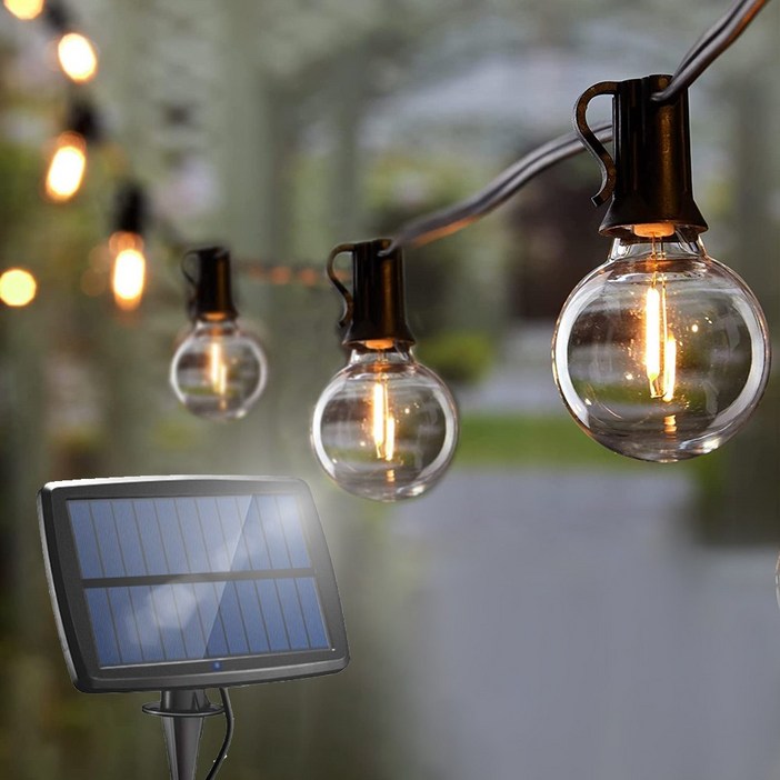 태양광 줄전구 12구5.8m 25구7.8m 유리전구,플라스틱전구 정원등 캠핑등 울타리등 태양열 잔디등 가로등 줄조명