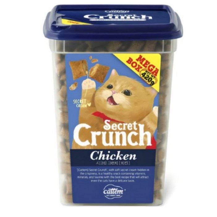 캣템 고양이 시크릿 크런치 메가박스 간식, 닭, 420g, 50개