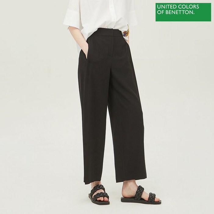 베네통  트임 포인트 팬츠 BAPT64331 BK