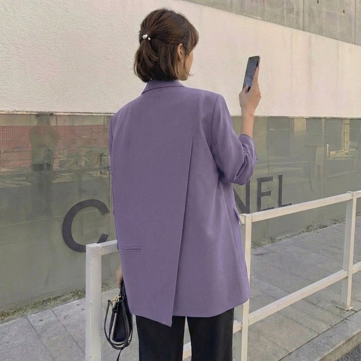 패피샵 여성 빅사이즈 오버핏 뒷트임 테일러드 워크 자켓