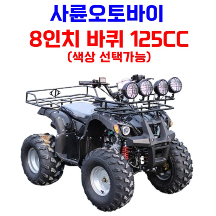 엑티쿼 사륜 오토바이 사발이 4륜 바이크 네발 산악 ATV 운반차 오프로드, 블루, 03 8인치 125CC