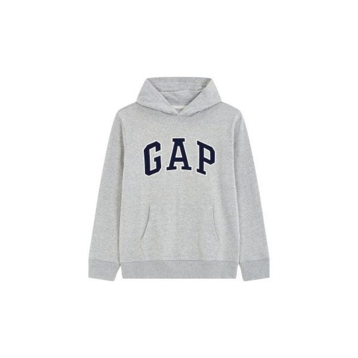 갭 GAP Adults 남성 아치 로고 패치 후드 티셔츠멜란지 그레이 5113127001 2302664826030013