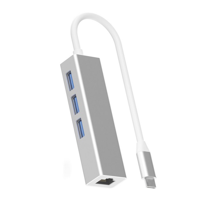 화이트플래닛 4포트 USB3.0 이더넷 멀티허브 WPLH-01, 화이트